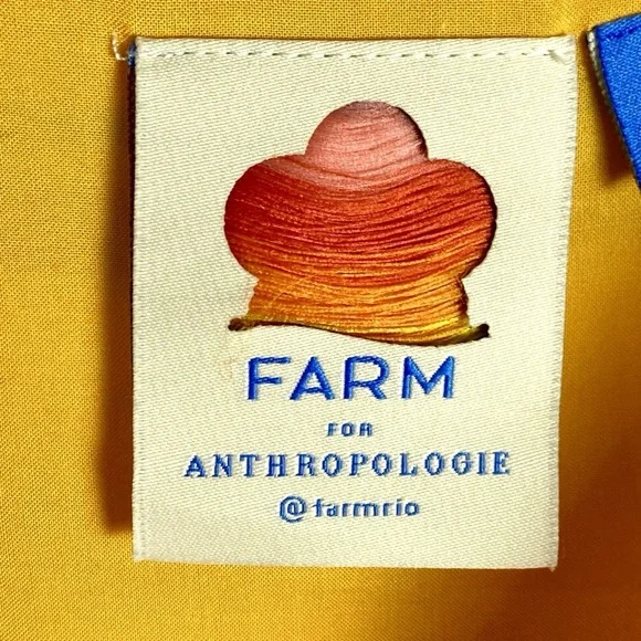 Farm Rio x Anthropologie Sz Small Maxi Dress Stripe Coastal Tropical Puff Sleeve - Picture 3 of 8